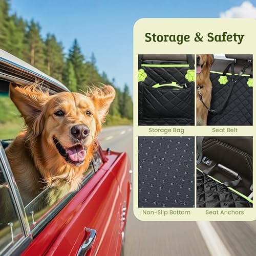2-in-1 Dog Car Seat Cover for Back Seat, Transform to Passenger Mode - Dog Car Seat, Waterproof, Scratch-resistant, Support to 330lbs, for Outdoor Activities, Travel, to the Vet, for Cars/SUV/Truck thumbnail 7