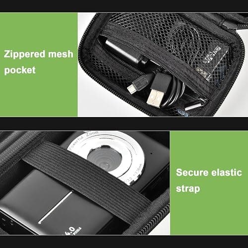 Digital Camera Case Compatible with VAHOIALD FHD 1080P/ for CAMKORY Digital Point and Shoot/for KODAK PIXPRO FZ45-BK 16MP Vlogging/for IWEUKJLO/for Nsoela, Holder for SD Card More- Black (Box Only) thumbnail 5