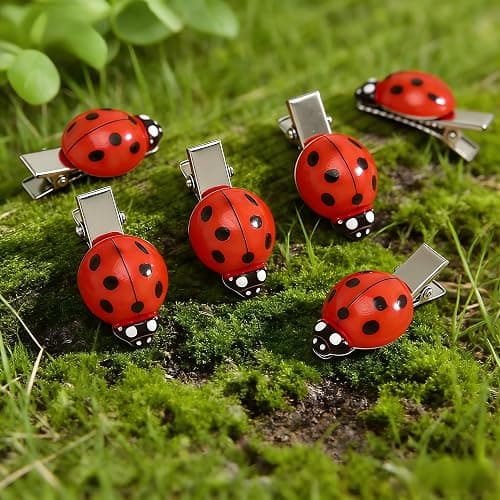 10PCS Ladybug Hair Clips Mini Lady Bug Accessories Perfect for Girls and Women Ladybug Jewelry Polka Dot Hair Clips Ldeal Birthday Gift for a Girl and Girlfriend (red) thumbnail 7