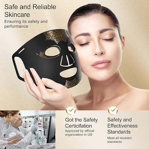 KINGDO Red Light Therapy Mask for Face, 4 Modes Infrared Light Therapy LED Face Mask with Remote, Portable and Rechargeable with Timer, Ideal for Home Use thumbnail 5