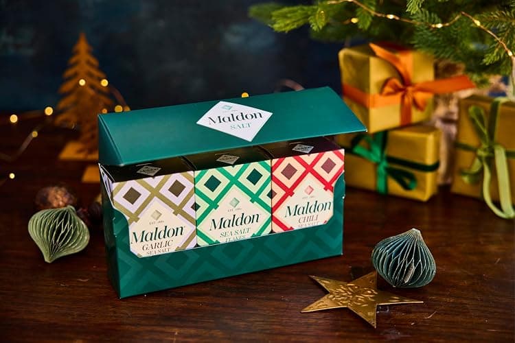 Maldon Salt Gift Pack - 4.4oz Sea Salt Flakes, 3.5oz Chili Salt & 3.5oz Garlic Salt - The Best Gift for Food Lovers and Aspiring Cooks, Versatile Flavors - Comes in Premium Packaging thumbnail 2