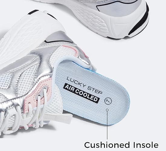 LUCKY STEP Women's Chunky Fashion Sneakers Gym Athletic | Platform Running Tennis Workout Sport Mesh Casual Trendy Walking Shoes thumbnail 4