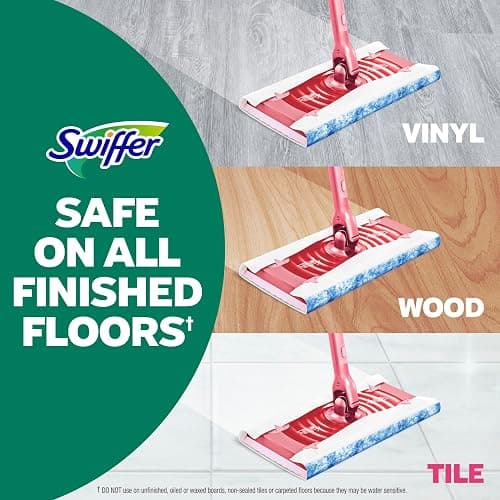 Swiffer Sweep and Mop Deluxe, Limited Edition Pink Wicked: for Good, 2-in-1 Floor Mopping and Sweeping Kit, 1 Sweeper Device, 5 Heavy Duty Dry Sweeping Cloths, 3 Heavy Duty Wet Mopping Cloths thumbnail 7
