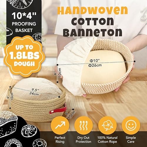 Sourdough Bread Baking Supplies, Sourdough Starter Kit with scale, Starter Jar, Bread Making Tools Kit, Sour Dough Kit Tools, Sourdough Proofing Basket, Sourdough Kit Gifts for Bakers Women Wife Mom thumbnail 2