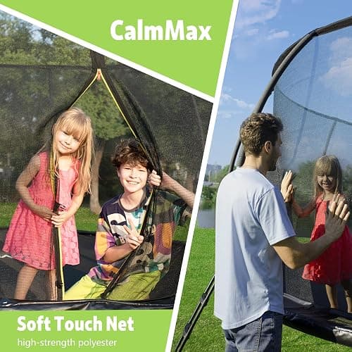 14FT 12FT 10FT 16FT Trampoline with Safety Enclosure, Anti-Rust Coating – ASTM Certified, Heavy-Duty Outdoor Trampoline with Ladder – for Kids & Adults thumbnail 6