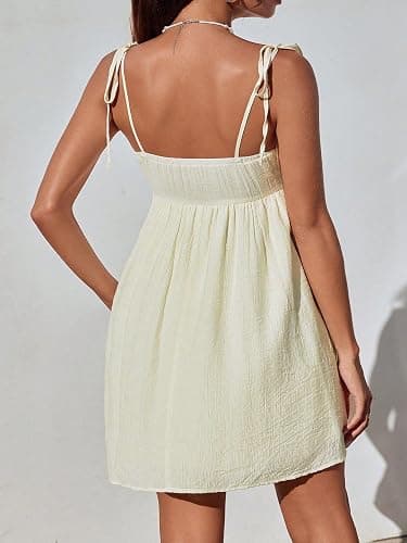 Narecte Casual Summer Dresses for Women 2025 Flowy Sun Dress Mini Slip Dress Cute Spaghetti Strap Dress thumbnail 5