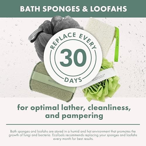 EcoTools Charcoal EcoPouf, Loofah Sponge for Bath & Shower, Infused Pouf, Recycled Netting, Exfoliation Removes Dead Skin, Eco-Friendly Bath Accessory, Cruelty-Free, Color May Vary, 1 Count (60g) - 1 Count (Pack of 1) - Charcoal Infused Sponges thumbnail 11