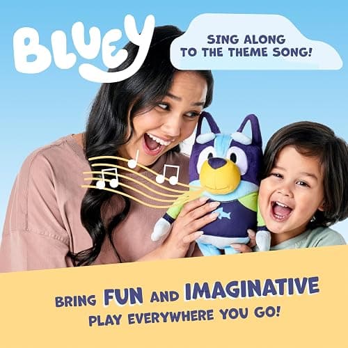Bluey Talking Plush Toy, 13” Bluey Toys Plush Stuffed Animal, Singing Dog Toys for Kids with 9 Different Phrases, Musical Talk Back Toy Gift for Kids - Bluey thumbnail 9