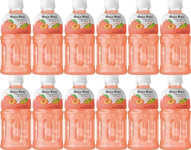 VALUBNDL: MOGU MOGU DRINK - Juice Snacks for Kids and Adults - Custom VALUBNDL Branded (12 PACK, PEACH) - Image 1