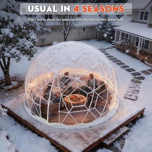 12 x 7.2 FT Garden Dome Tent, Outdoor TPU Greenhouse for 4-8 Person, Greenhouse Garden Tent with Window, Waterproof Clear Dome Tent Suitable for Camping, Party, Wedding, Christmas thumbnail 5