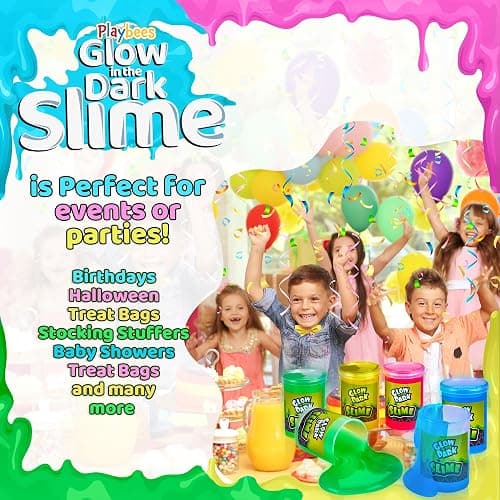 Playbees Glow in The Dark Slime – 6 Pack Neon Party Favors for Kids, Sensory Toy for Boys & Girls Ages 5+, Non-Toxic, Stretchy, Gooey Fun – Birthday, Halloween, Classroom & Treat Bags thumbnail 7