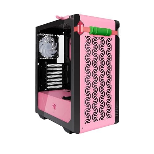 ASUS TUF GT301 NEZUKO Mid-Tower Compact Case Demon Slayer Edition for ATX Motherboards with Honeycomb Front Panel,120mmAura Addressable RBG Fans,Headphone Hanger, and 360mm Radiator Support, 2xUSB 3.2 - Image 1