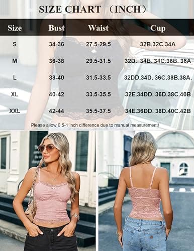 Avidlove Lace Camisole Tops Women Crop Top Ruched Tank Going Out Sexy Spaghetti Strap Cami Bralette thumbnail 7