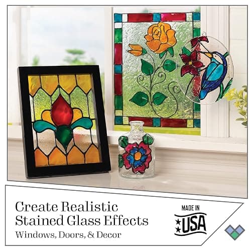 Gallery Glass PROMOGGJL22 Jewel Tones Stained Glass Painting Kit, 8 Piece Glass Paint Set for DIY Arts and Crafts, Perfect for Beginners and Artists thumbnail 3