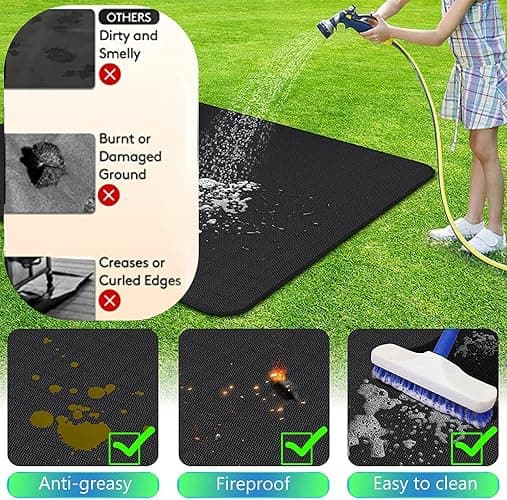UBeesize Large 65 x 48 inches Under Grill Mat for Outdoor Grill,Double-Sided Fireproof Grill Pad for Fire Pit,Indoor Fireplace Mat Fire Pit Mat,Oil-Proof Waterproof BBQ Protector for Decks and Patios thumbnail 5
