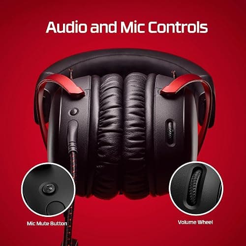 HyperX Cloud III – Wired Gaming Headset, PC, PS5, Xbox Series X|S, Angled 53mm Drivers, DTS Spatial Audio, Memory Foam, Durable Frame, Ultra-Clear 10mm Mic, USB-C, USB-A, 3.5mm – Black/Red thumbnail 7