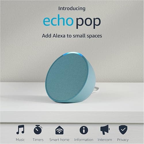 Amazon Echo Pop (newest model), Our smallest speaker with Alexa+ Early Access, Fits in any room, Midnight Teal thumbnail 10