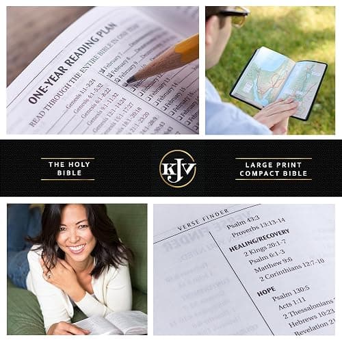 KJV Holy Bible, Compact Large Print Faux Leather Red Letter Edition Ribbon Marker, King James Version, Ballet Pink (KJV Compact LP Editions) thumbnail 2