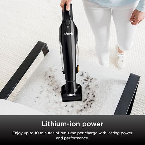 Shark Handheld Cordless Vacuum Cleaner with Pet Tool, Crevice Tool & Dusting Brush, 80 W, 0.45 liters, 10 Minute Run-Time, Washable Filter, Black & Yellow, CH950UKT thumbnail 7