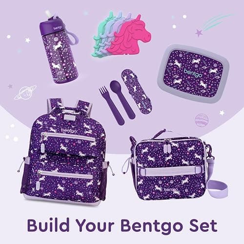 Bentgo Kids Lunch Bag - Durable, Double-Insulated Lunch Bag for Kids 3+; Holds Lunch Box, Water Bottle, & Snacks; Easy-Clean Water-Resistant Fabric & Multiple Zippered Pockets (Unicorn) thumbnail 6