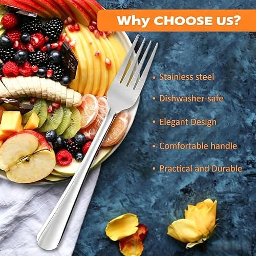 Hansmart 60 PCS Dinner Fork Set - Windsor Stainless Steel Silverware Fork 7.1 Inch with Dishwasher Safe Flatware Forks for 60,Table Forks for Home,Kitchen or Restaurant thumbnail 4