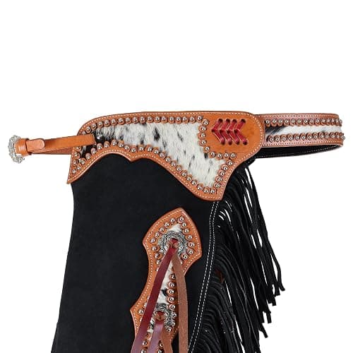 Showman Black Suede Chinks w/Cowhide Accents thumbnail 2