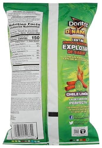 Doritos Tortilla Chips Dinamita Chile Limon Bag, 10.75 Oz - Chili Lemon - 10.75 Ounce (Pack of 1) thumbnail 2