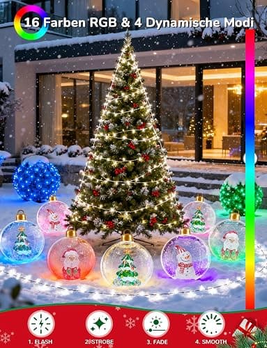 Aufblasbare Weihnachtskugel - 60CM Groß Weihnachtskugeln Outdoor, Beleuchteter Aufblasbarer Weihnachtsball mit Erdspieß, Weihnachtsdekoration für den Außenbereich für Hof Garten thumbnail 2