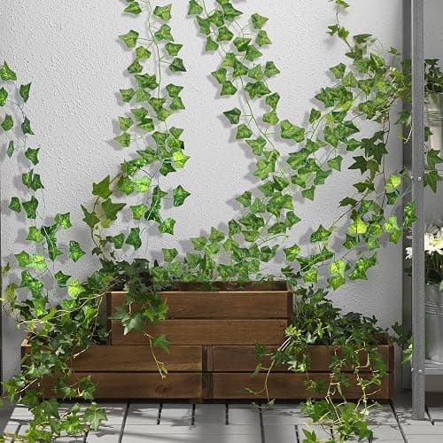 CQURE 12 Pack 84Ft Artificial Ivy Garland, Fake Vines UV Resistant Greenery Leaves Fake Plants Hanging Aesthetic Vines for Home Bedroom Party Garden Wall Room Decor - 84Ft thumbnail 5