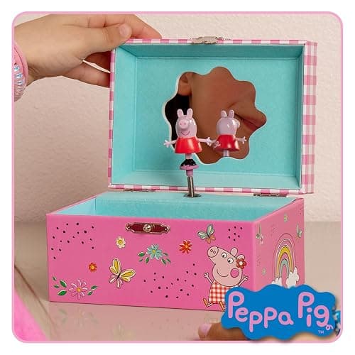Mini Treasures Peppa Pig Jewelry Box for Girls - Musical Jewelry Box with Spinning Figurine, Toys for Kids Ages 3-5 - Plays Peppa Pig Theme Song - 6 x 4.7 x 3.5 in thumbnail 5