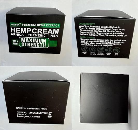 Hemp Cream - Maximum Strength - Natural Hemp Oil Extract Gel Rub with MSM - Glucosamine - Arnica - Turmeric - Maximum Strength - Formulated in USA - 3.9 oz thumbnail 8
