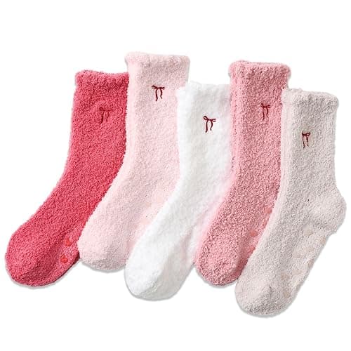 Jeasona Coquette Romantic Love Heart Fuzzy Socks for Kids Christmas Valentines Day Birthday Gifts for Girls Daughter - Image 1