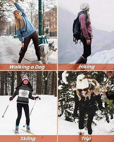NexiEpoch Fleece Lined Leggings Women - Thermal Thick Winter Warm High Waisted Tummy Control Soft Pants for Snow Cold thumbnail 6