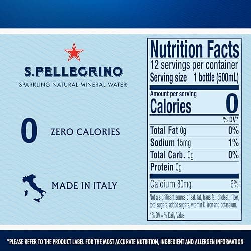 S.Pellegrino Sparkling Natural Mineral Water, Plastic Bottles, 16.9 Fl Oz (Pack of 12) thumbnail 2