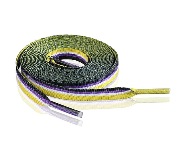 Nonbinary Flag Striped Shoelaces for Sneakers, Boots, Shoes and More - LGBTQ Accessories - Perfect for Pride Parades & More! - 1