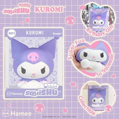Hamee SquiSHU Buddy Hello Kitty and Friends Kuromi, Cute Birthday Gift, Official Merchandise, Toys for Kids & Adult, Model Jumbo Squishy for Collectors thumbnail 3
