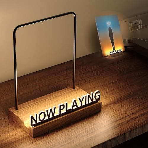 KORRTFID Now Playing Vinyl Record Stand, Illuminated Vinyl Record Stand, Warm White Light with Fingerprint Resistant Acrylic Letters - Image 1