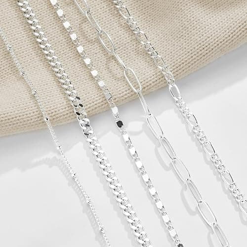 Gokeey Gold Bracelets Set for Women Non Tarnish Trendy,14K Gold Plated Dainty Stackable Paperclip Cuban Link Chain Bracelets, Simple Cute Cuff Bracelets Jewelry Set Adjustable 7"+2" thumbnail 7