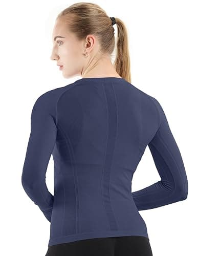 MathCat Seamless Workout Shirts for Women Long Sleeve Yoga Tops Sports Running Shirt Breathable Athletic Top Slim Fit XS-XL thumbnail 5