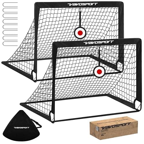 2 Pack 4x3 FT Kids Soccer Goals for Backyard, Portable Pop Up Soccer Goals | Kids Soccer Net with Targets, Carrying Bag & Ground Stakes, Soccer Training Equipment for Ages 3-12 Outdoor Games Gifts - Image 1