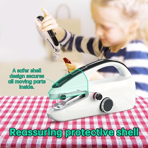 Handheld Sewing Machine,Two dear,Mini sewing machine,Easy to Use and Fast Stitch Suitable for Clothes,Fabrics, DIY Home Travel Electric Handheld Sewing Machine.(Black) thumbnail 6