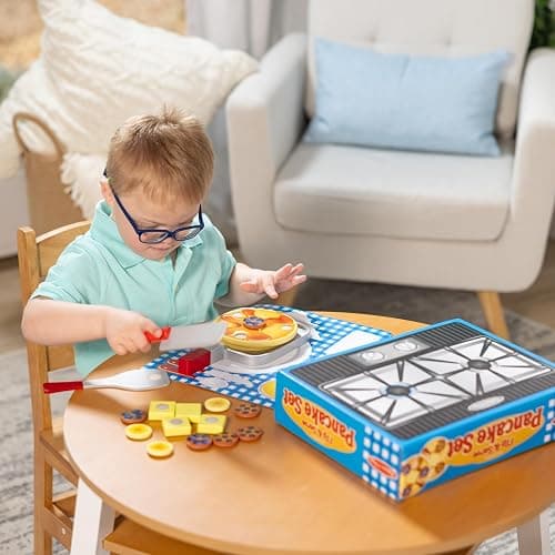 Melissa & Doug Flip and Serve Pancake Set (19 pcs) - Wooden Breakfast Play Food thumbnail 8