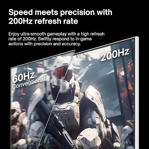 Pixio PX248 Wave White 24 inch 200Hz Refresh Rate FHD 1080p Resolution Fast IPS Panel 1ms GTG Response Time Built-in Speakers Gaming Monitor with Adaptive Sync thumbnail 3