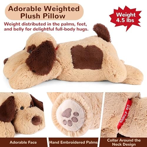 meowtastic Dog Weighted Stuffed Animals, Plush Pillow for Kids | 22 Inch, 4.5lbs thumbnail 4