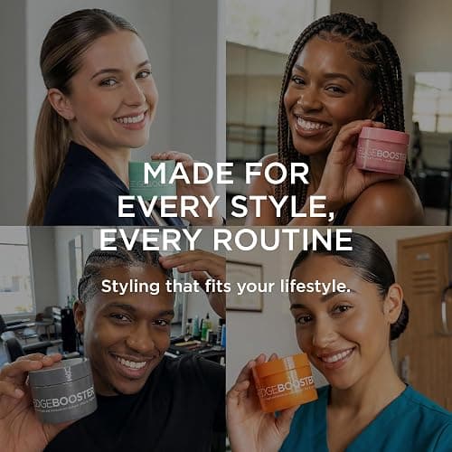Style Factor Edge Booster Extra Strength & Moisture Rich Pomade | Strong Hold Edge Control Gel with Natural Beeswax for Thick & Coarse Hair | High Shine, Non-Greasy Styling | Pink Sapphire, 3.38 oz thumbnail 5