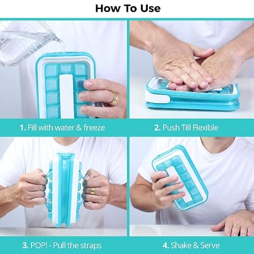 Ice Cube Tray with Lid - NO SPILL Innovative Patented Ice Tray for Freezer - NO TOUCH Silicone Ice Cube Tray for Freezer - This Ice Maker Makes 18 Cubes/Serv and 54/Day - Ice Cube Mold by ICEBREAKER thumbnail 5