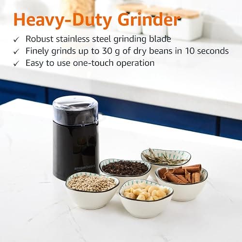 Amazon Basics Electric Coffee Bean Grinder, Black thumbnail 6