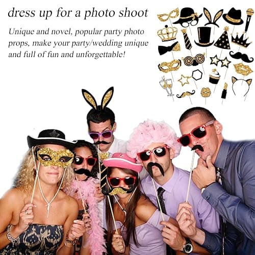 68 Stück Party Deko Foto Requisiten,Fotobox Accessoires,Party Dekoration,Perücken Aufblasbar Musik Partys Zubehör für Hochzeit,Halloween,Weihnachten,Tischdeko Geburtstag,Karneval,Silvester Deko - 68-er Set thumbnail 5