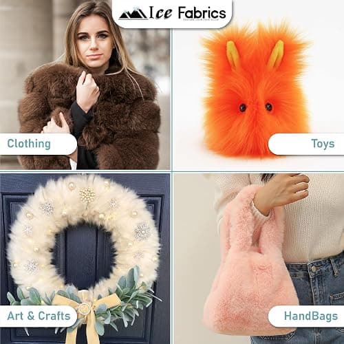 Ice Fabrics Faux Fur Fabric by The Yard - 60 Inches Wide Super Soft and Fluffy Shaggy Mohair Fur Fabric for Costumes, Apparel, Rugs, Pillows, Decorations and More - Lavender - Half Yard thumbnail 3