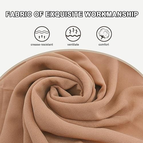 WHEATHUSK 24 Pack Chiffon Hijabs Head Scarf for Women Lightweight Breathable Solid Color Soft Chiffon Hijab Long Fashion Scarves Shawls Wrap for Muslim Women, 67 × 28 Inch thumbnail 4